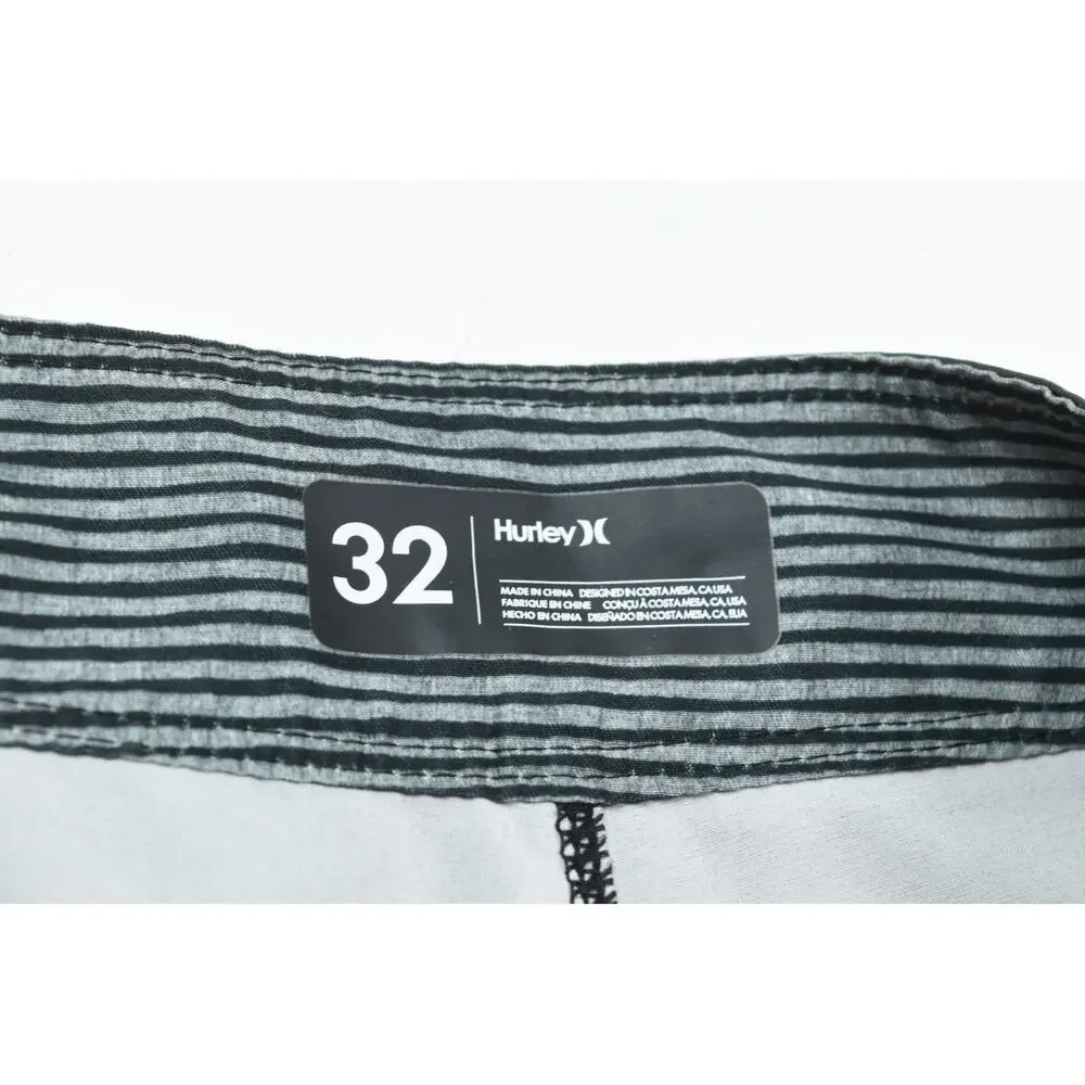 Hurley Phantom Board Shorts Mens 32 Gray Black American Flag Regular Fit Swim